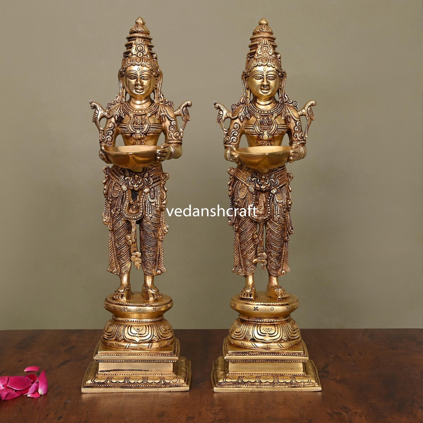 Brass Superfine Deep Lakshmi Pair (18 Inch)