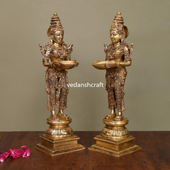 Brass Superfine Deep Lakshmi Pair (18 Inch)