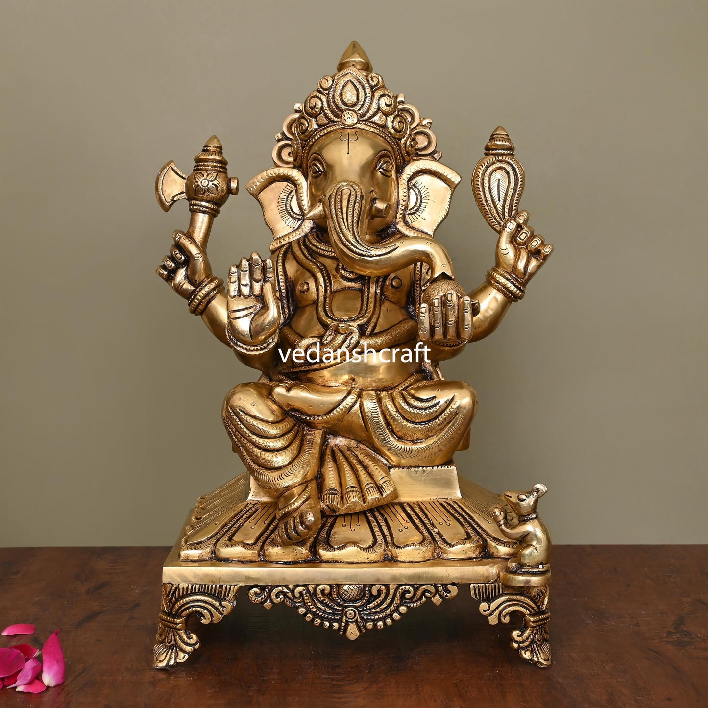 Brass Superfine Lord Ganesha Idol (13.8 Inch)