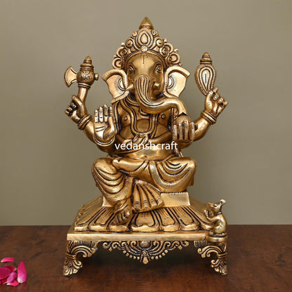 Brass Superfine Lord Ganesha Idol (13.8 Inch)