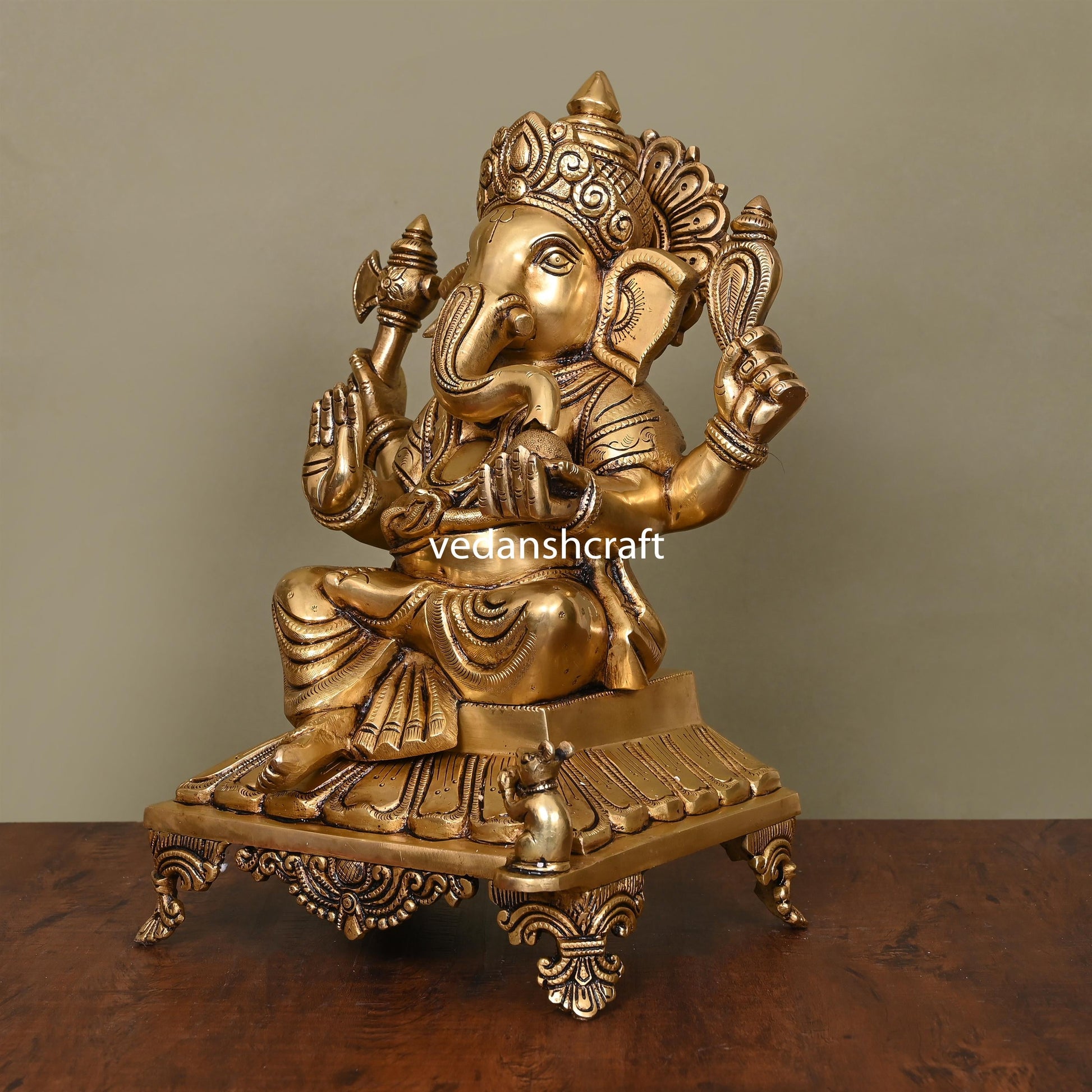 Brass Superfine Lord Ganesha Idol (13.8 Inch)