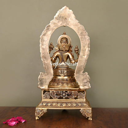 Brass Superfine Lakshmi On Throne (20.5 Inch)