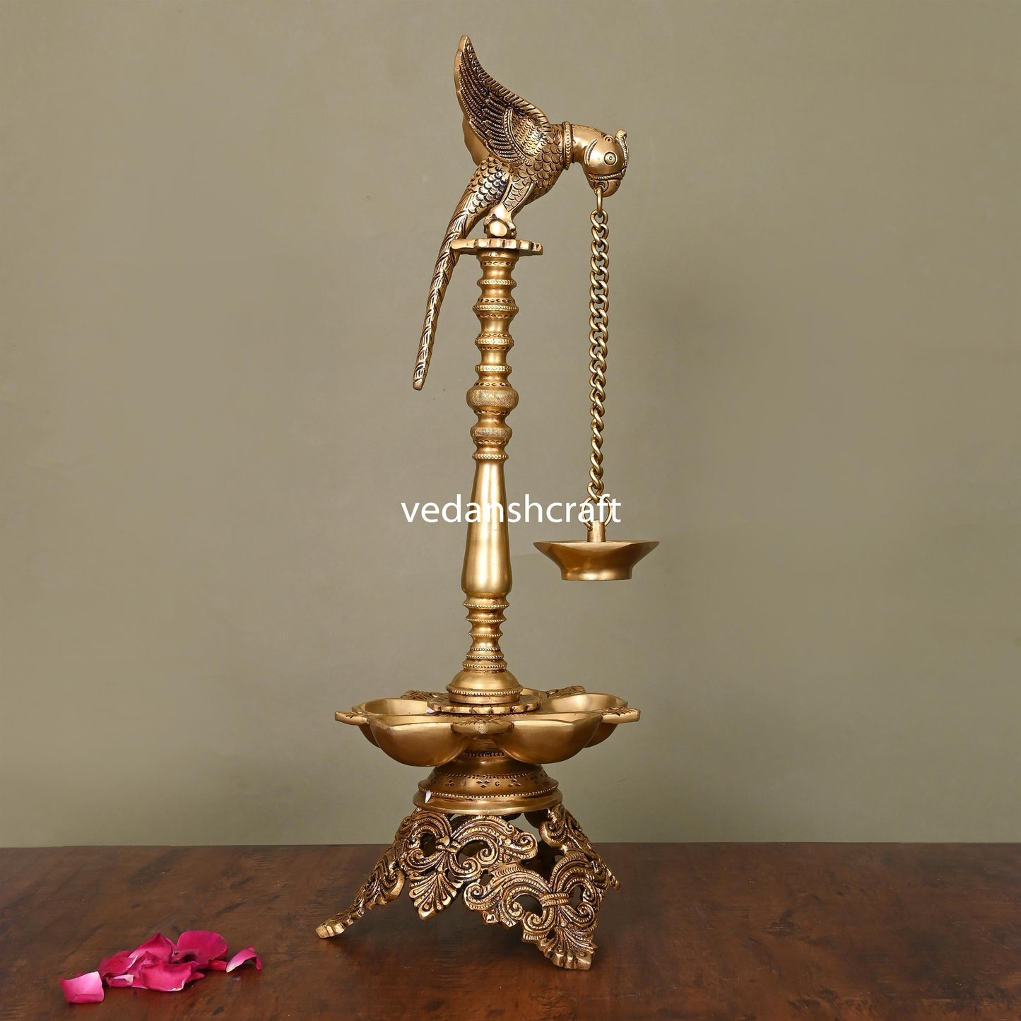 Brass Superfine Parrot Long Lamp (21 Inch)