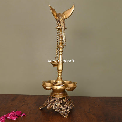 Brass Superfine Parrot Long Lamp (21 Inch)