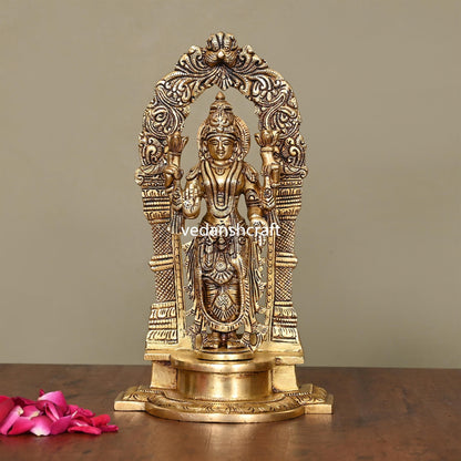 Brass Superfine Standing Goddess Lakshmi Idol (9 Inch)