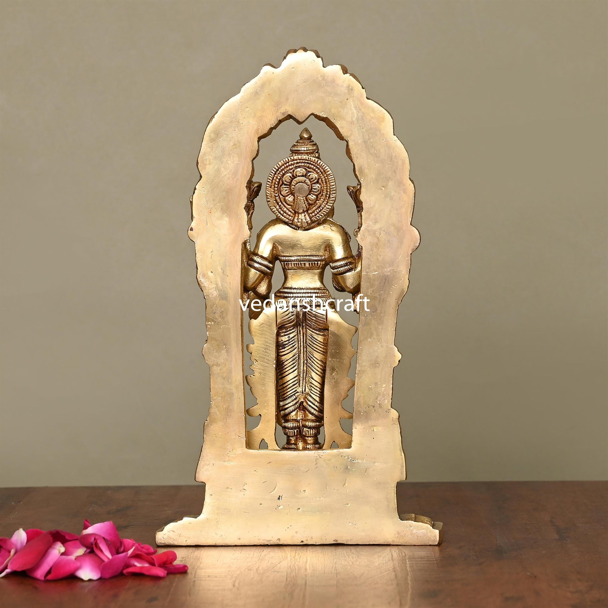 Brass Superfine Standing Goddess Lakshmi Idol (9 Inch)