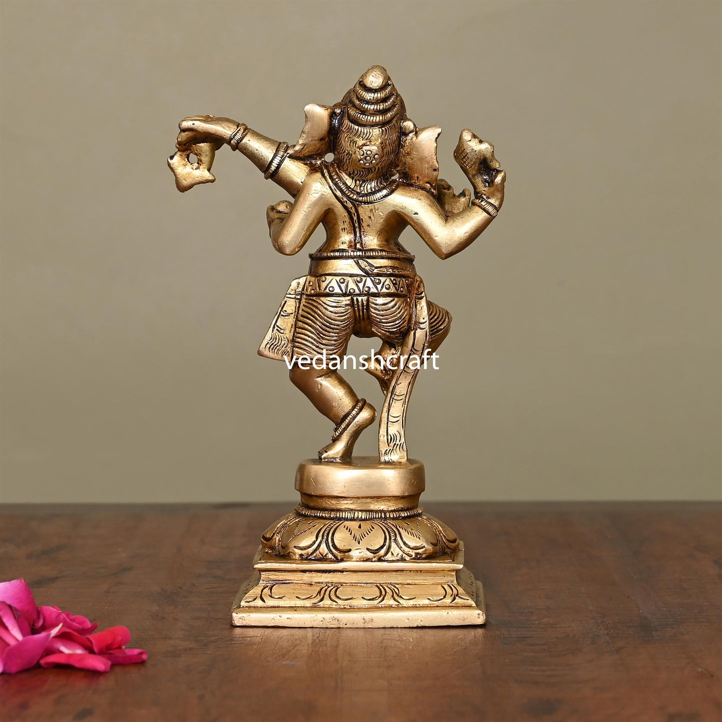Brass Superfine Dancing Ganesha Idol (6.2 Inch)
