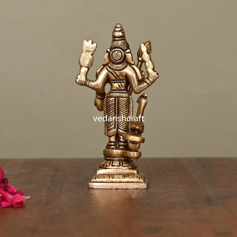 Brass Superfine Standing Lord Murugan/Kartikeya Idol (4")