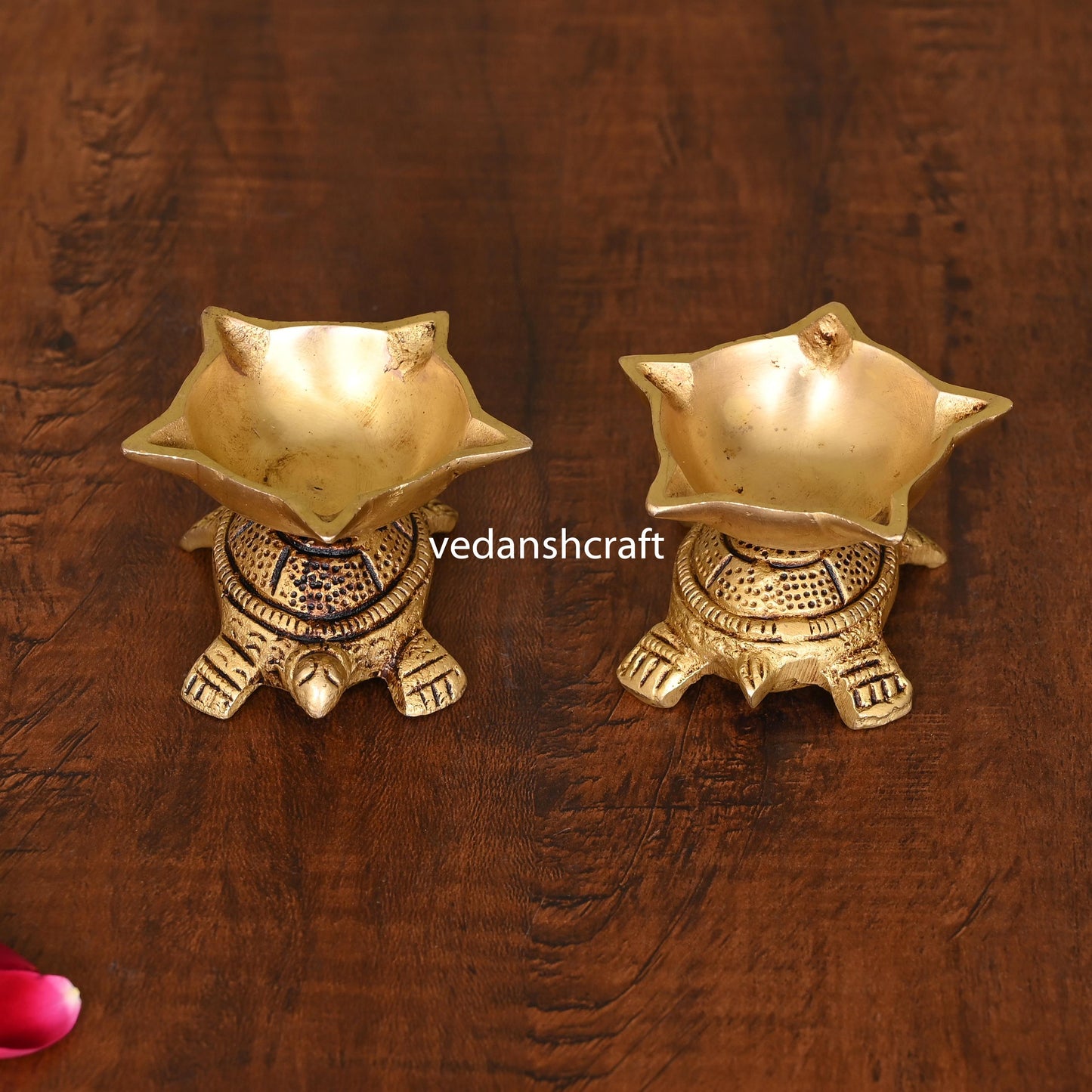 Brass Tortoise Oil Diya Pair (1.5 Inch)