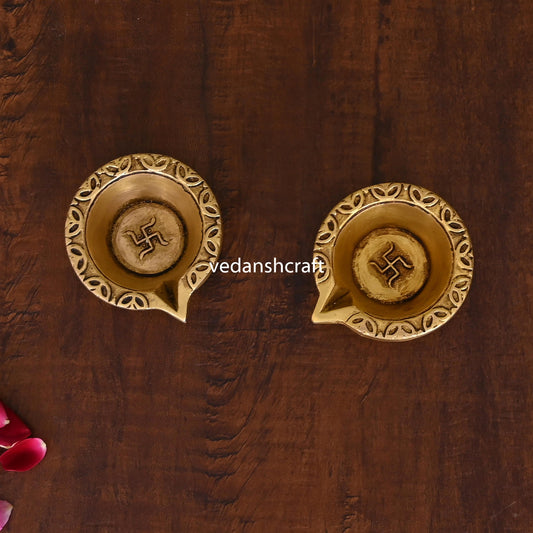 Brass Divine Oil Diya Pair