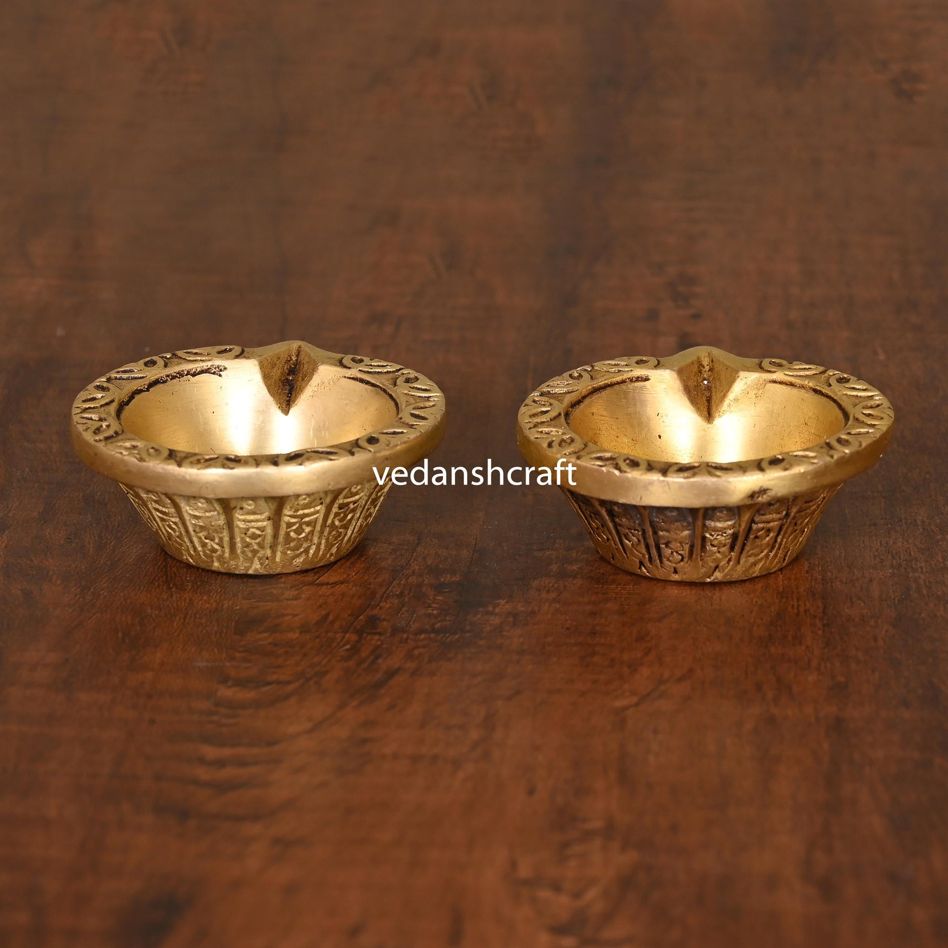 Brass Divine Oil Diya Pair