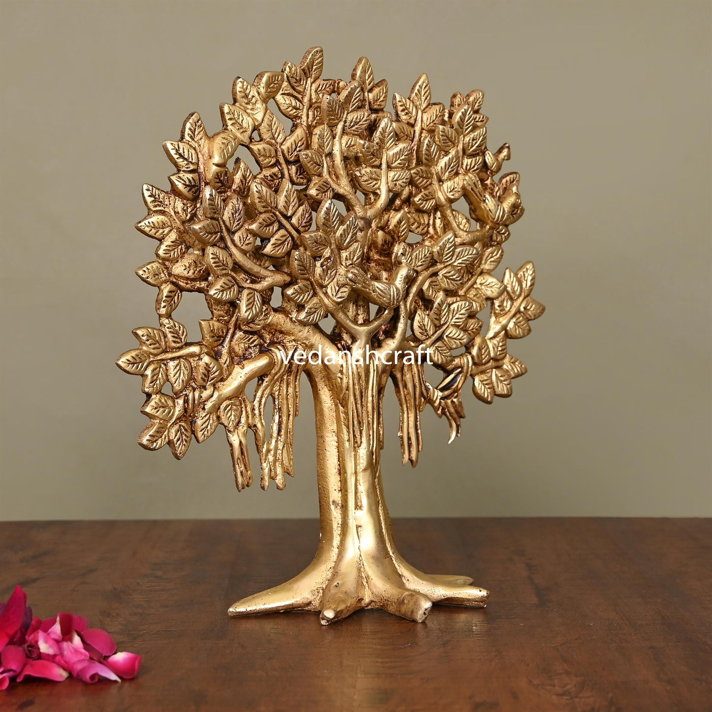 Brass Kalpvriksha Table Decor (8.8 Inch)