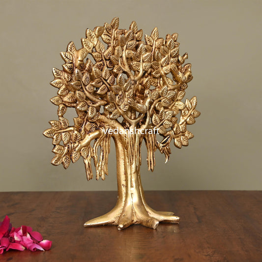 Brass Kalpvriksha Table Decor (8.8 Inch)