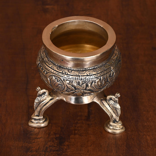 Brass Ganga Kalash with Stand – 4.5 Inch | Sacred Puja Vessel