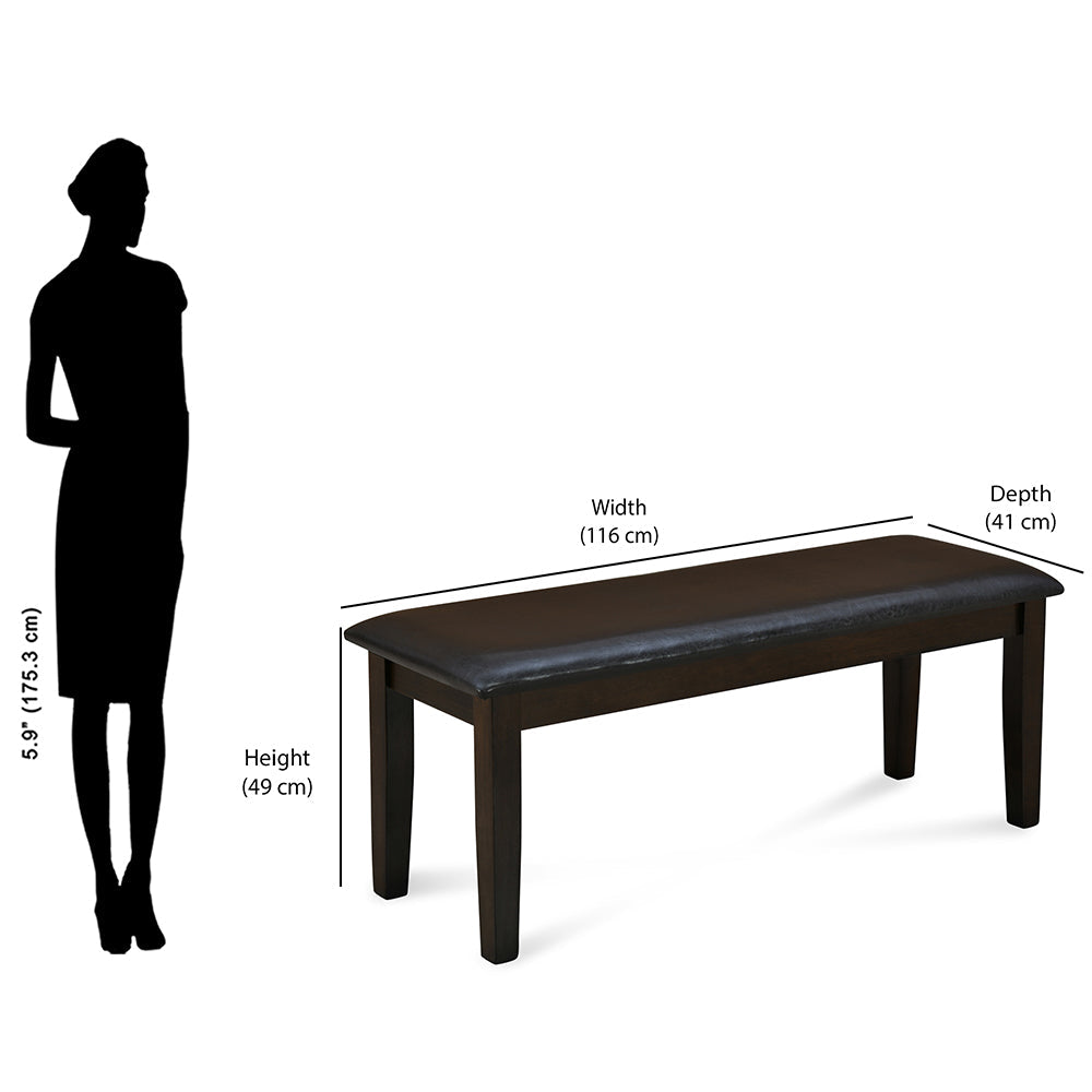 Nilkamal Olivia Multi Use Long Sitting Bench for Living Room | Dining Room (Brown)