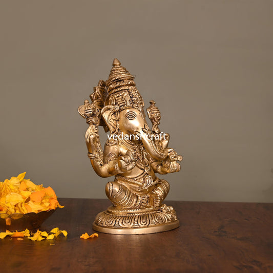 Brass Lord Ganesha Idol (7.5 Inch)