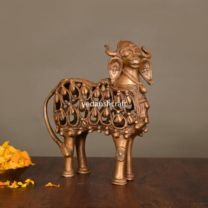 Brass Standing Jali Nandi Idol (9.5 Inch)