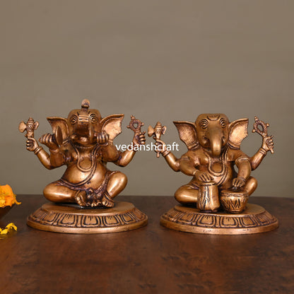 Brass Musical Ganesha Set (5.5 Inch)