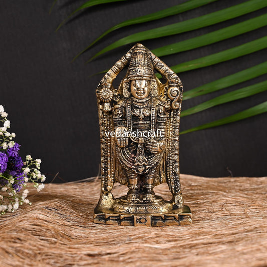 Brass Tirupati Balaji/Venkateshwar Idol (6.5 Inch)