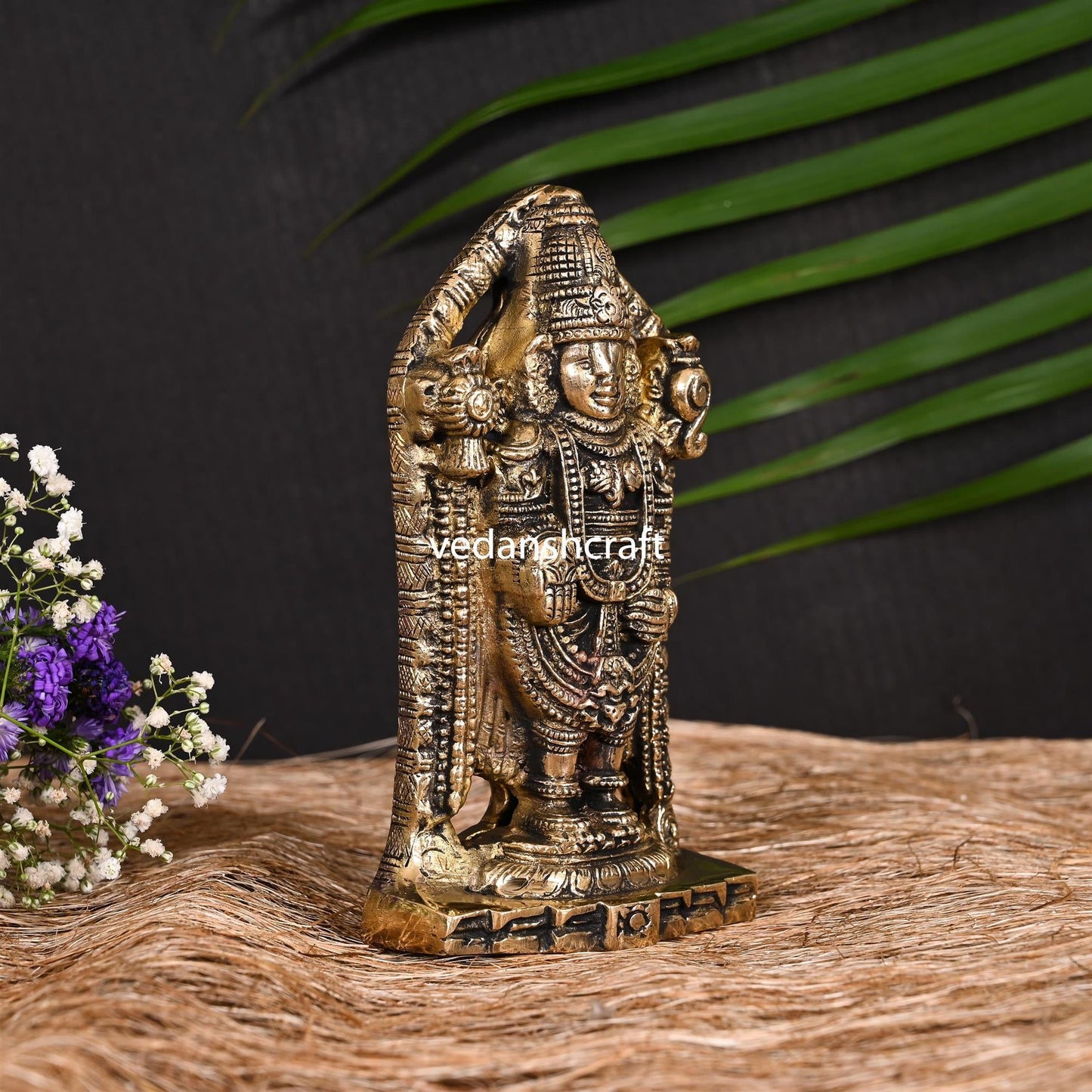 Brass Tirupati Balaji/Venkateshwar Idol (6.5 Inch)