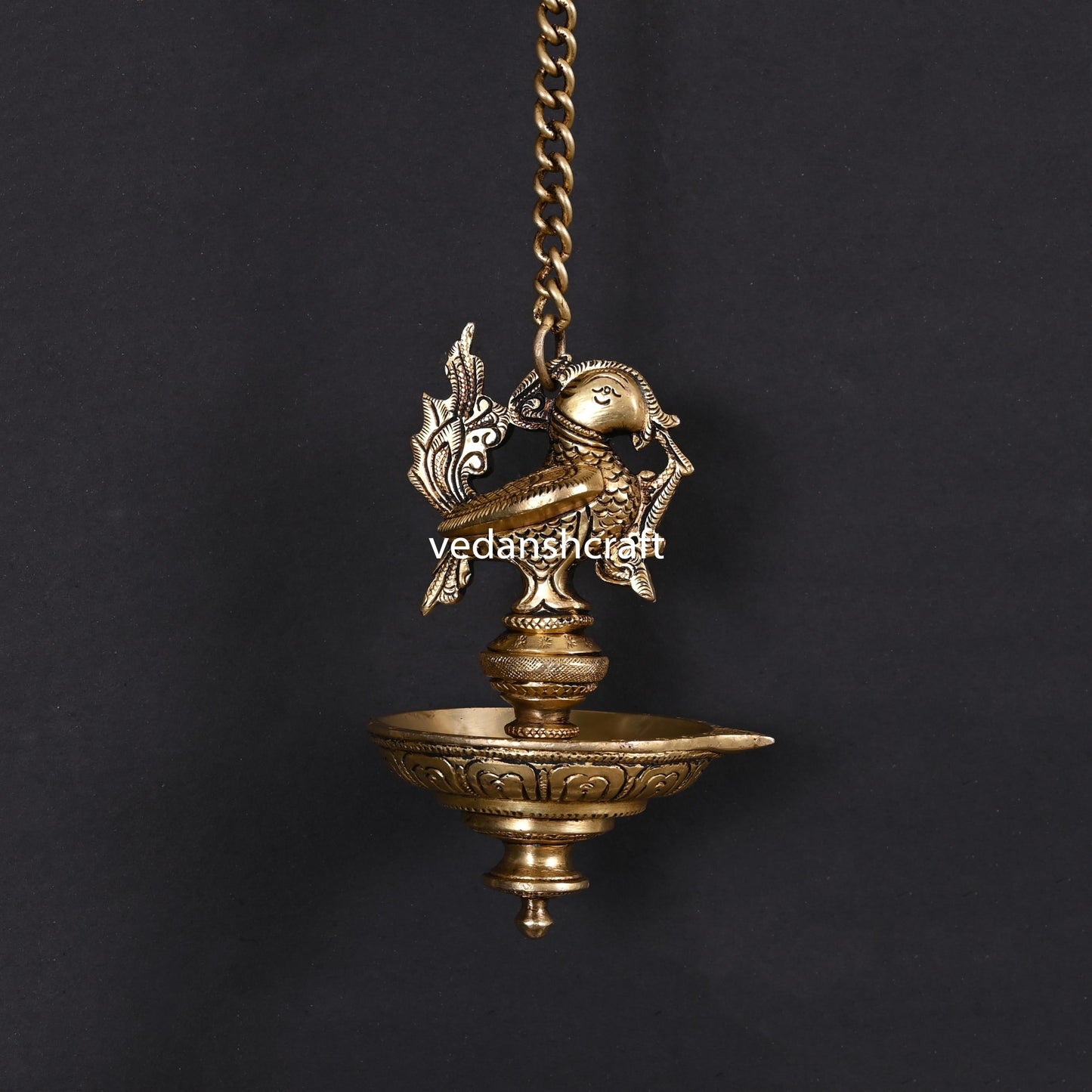 Brass Ethnic Hanging Peacock Diya