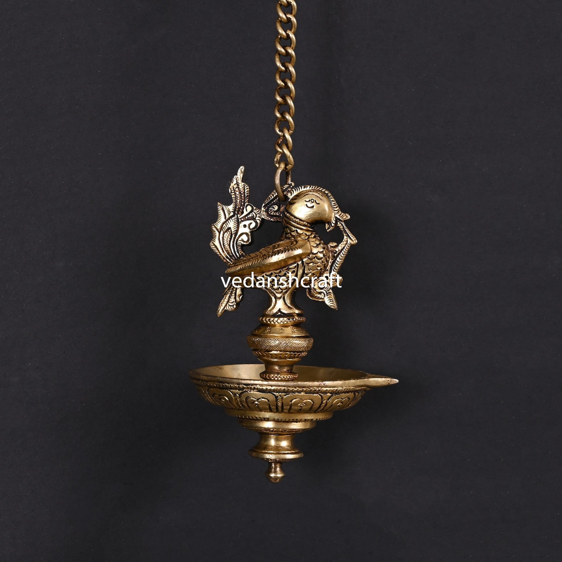 Brass Ethnic Hanging Peacock Diya
