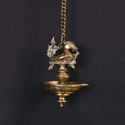 Brass Ethnic Hanging Peacock Diya