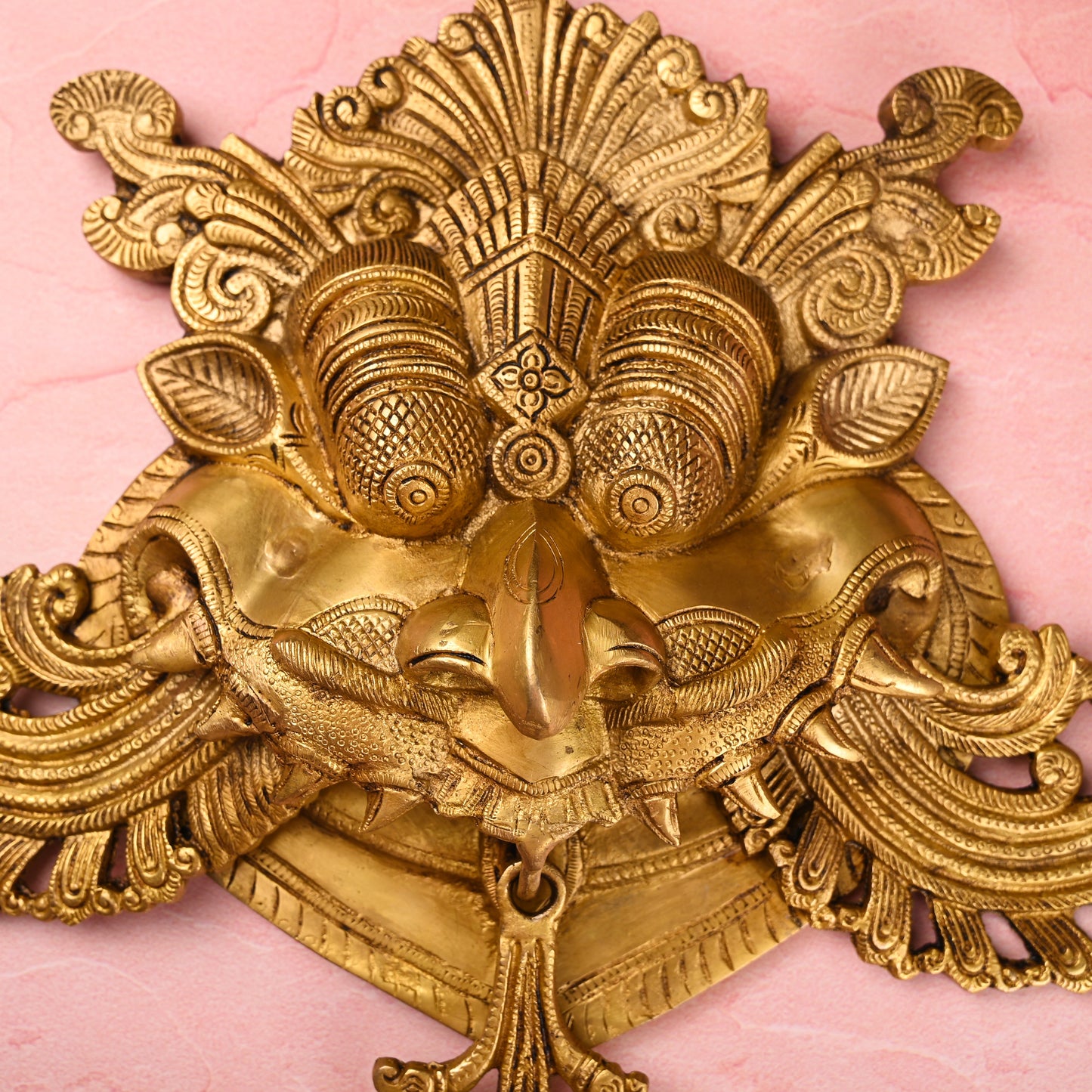 Brass Handcrafted Yali Face Door Knocker – Traditional Indian Brassware (18 Inch)