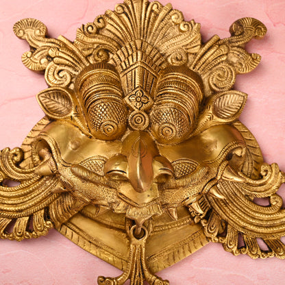 Brass Handcrafted Yali Face Door Knocker – Traditional Indian Brassware (18 Inch)