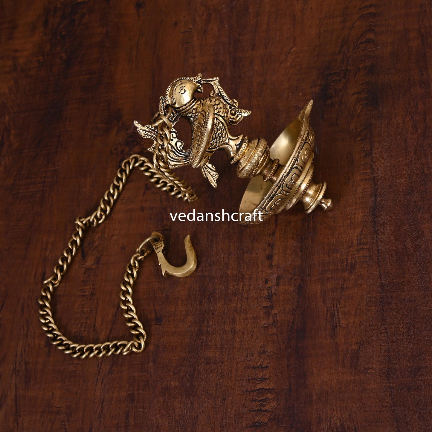 Brass Ethnic Hanging Peacock Diya