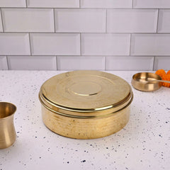 Brass Handcrafted Hammered Chapati/Roti Box Pack of Three (9.4 Inch)