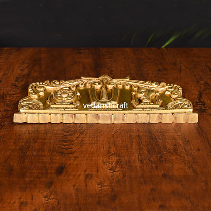 Brass Shankh Chakra Namah Wall Hanging (5 Inch)