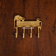 Brass Elephant Wall Key Hanger (5 Inch)