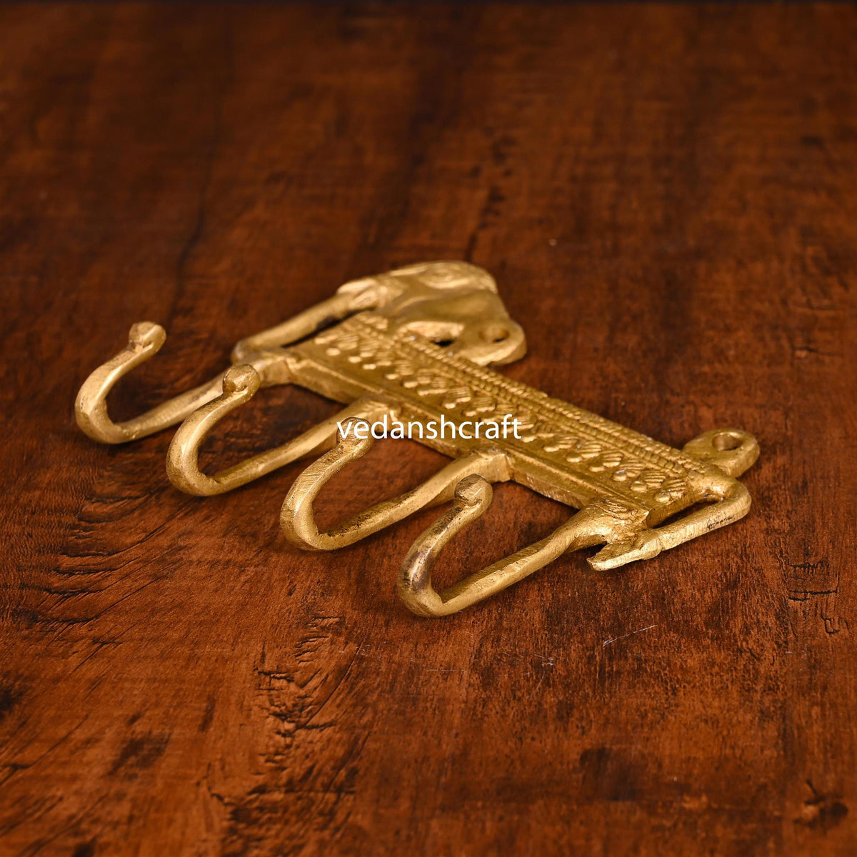Brass Elephant Wall Key Hanger (5 Inch)