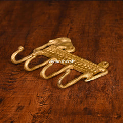 Brass Elephant Wall Key Hanger (5 Inch)
