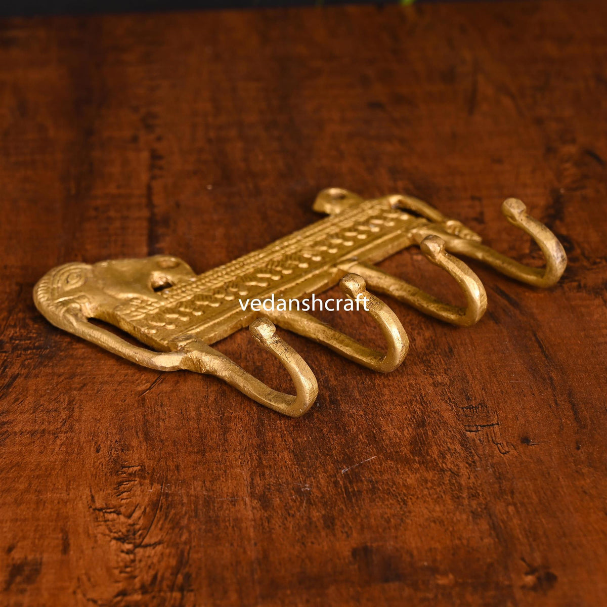 Brass Elephant Wall Key Hanger (5 Inch)