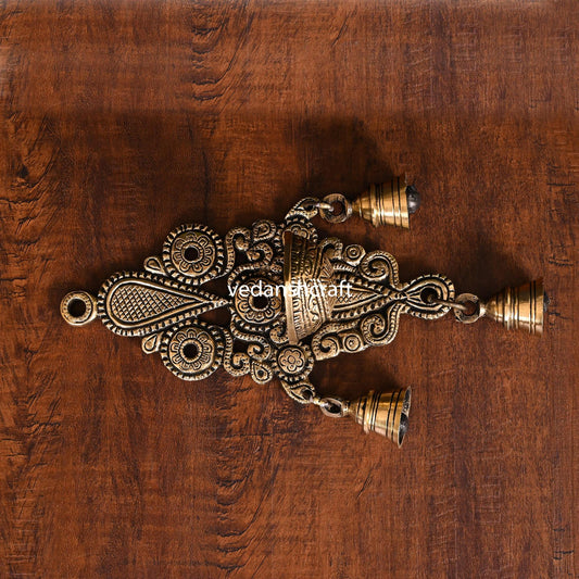 Brass Wall Hanging Diya With Bell (8.5 Inch)