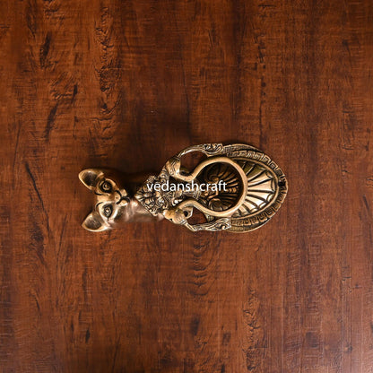 Brass Cat Door Knocker (8.5 Inch)