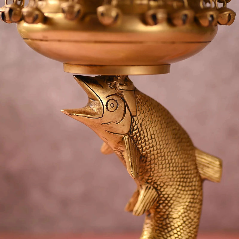 Brass Fish Urli (10 Inch)