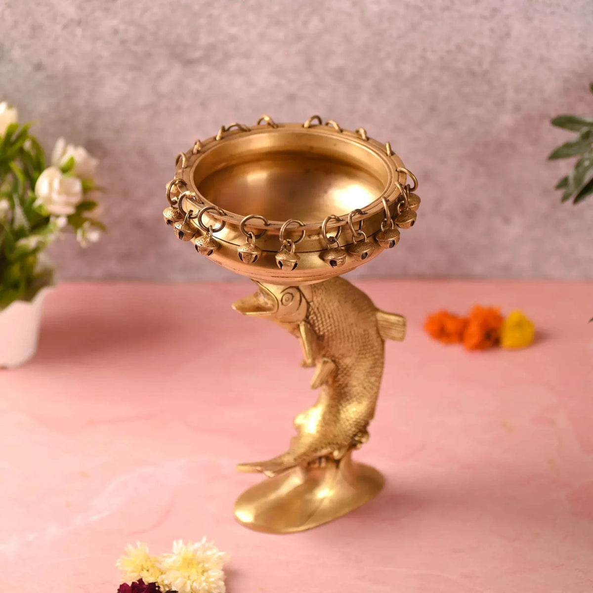 Brass Fish Urli (10 Inch)