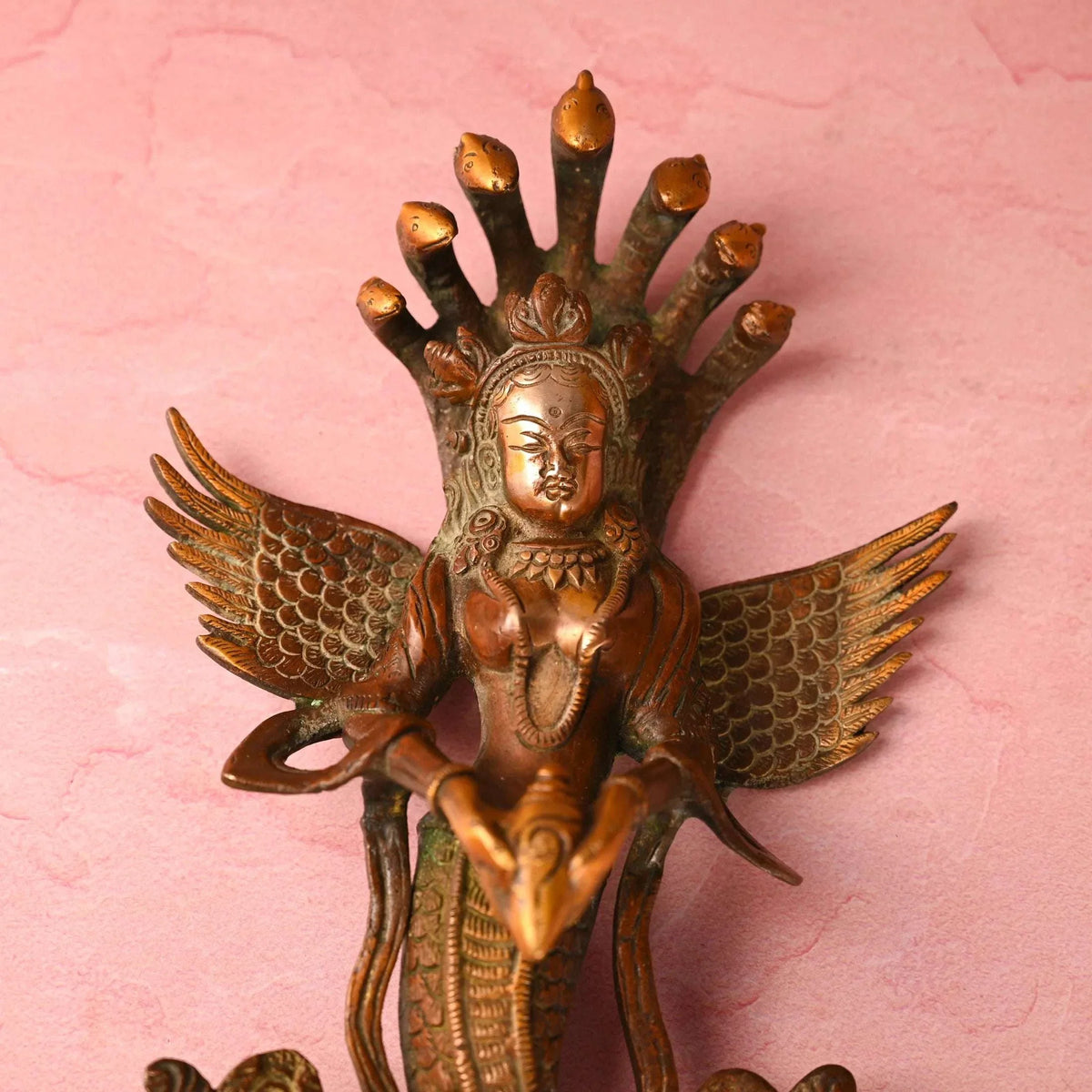 Brass Naag Kanya Wall Hanging Idol (13.5 Inch)