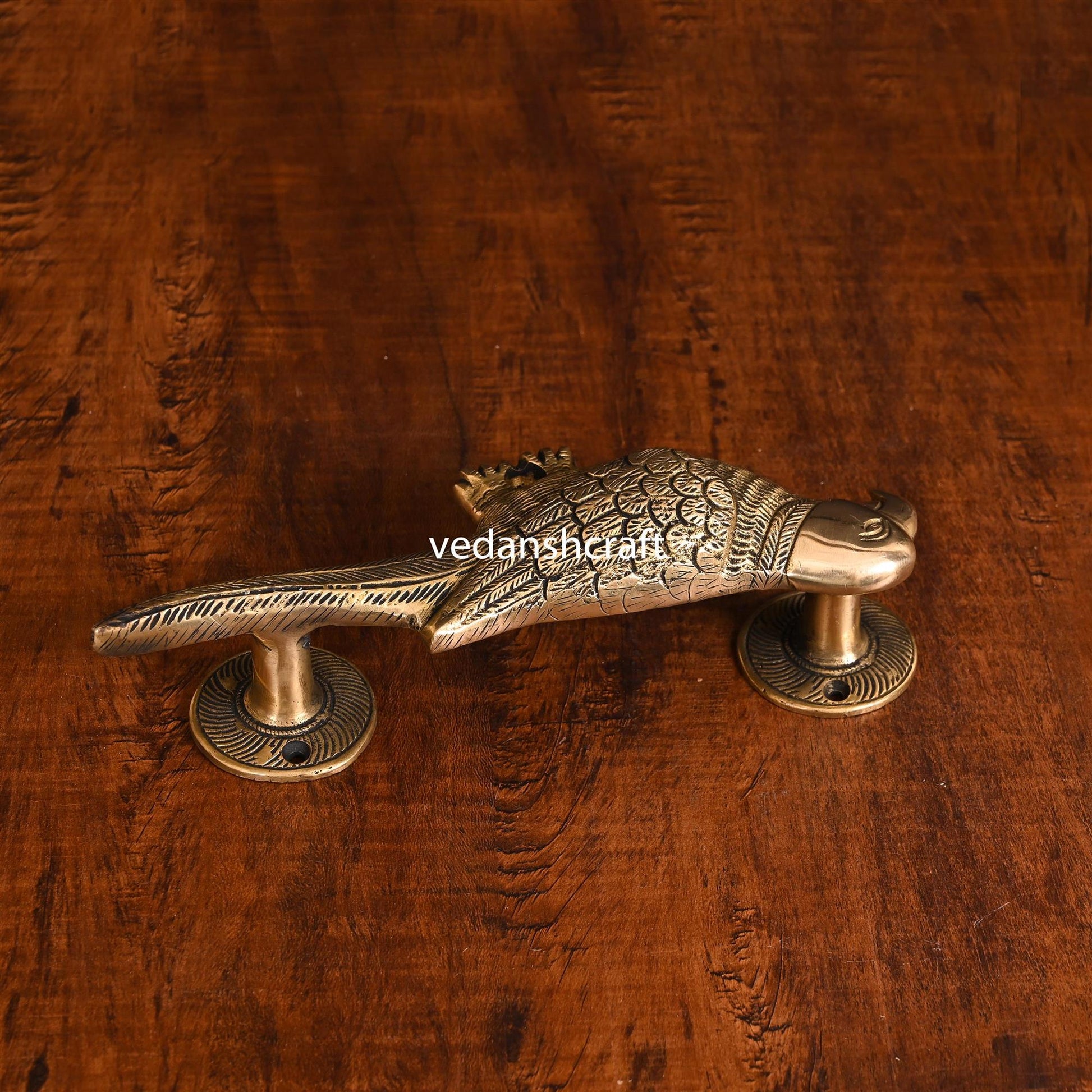 Brass Parrot Door Handle (8.8 Inch)