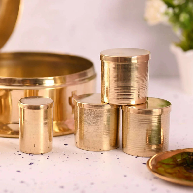 Brass Paan Daan / Traditional Betel Nut Box Set (6 Inch)