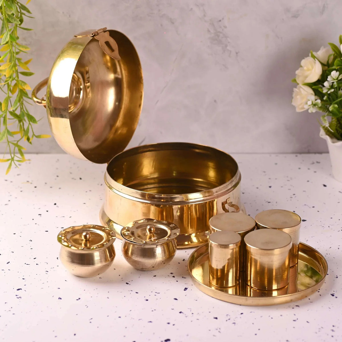 Brass Paan Daan / Traditional Betel Nut Box Set (6 Inch)