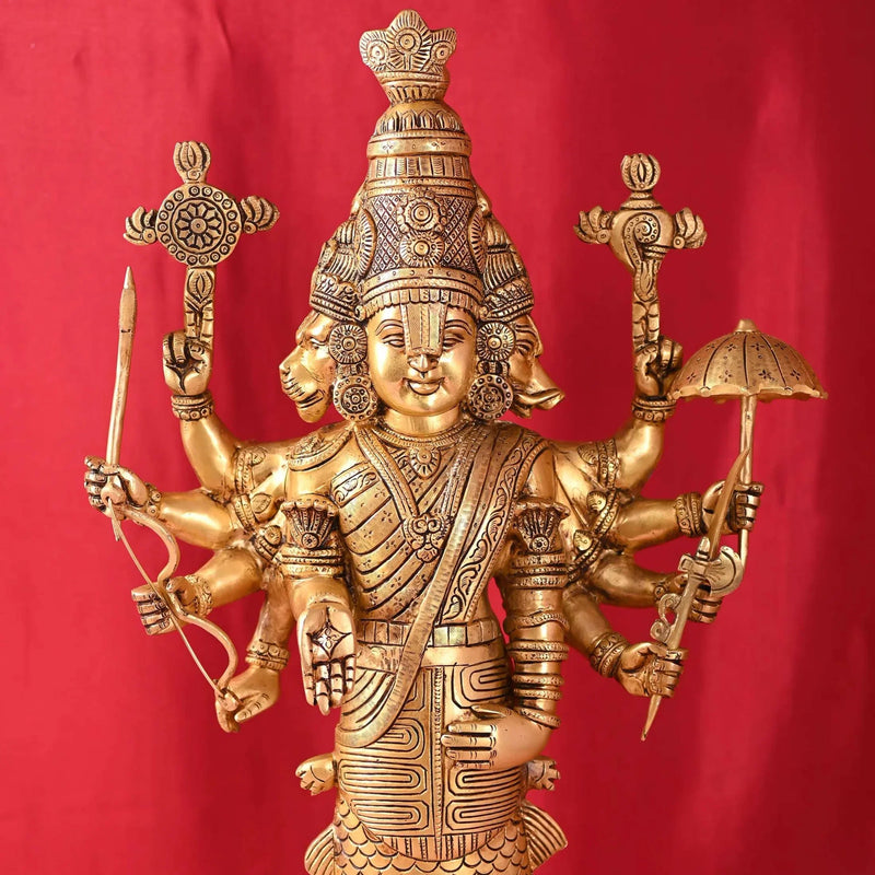 Brass Standing Vishnu Dashavatara Idol (25 Inch)