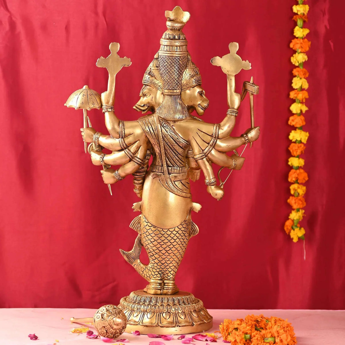 Brass Standing Vishnu Dashavatara Idol (25 Inch)