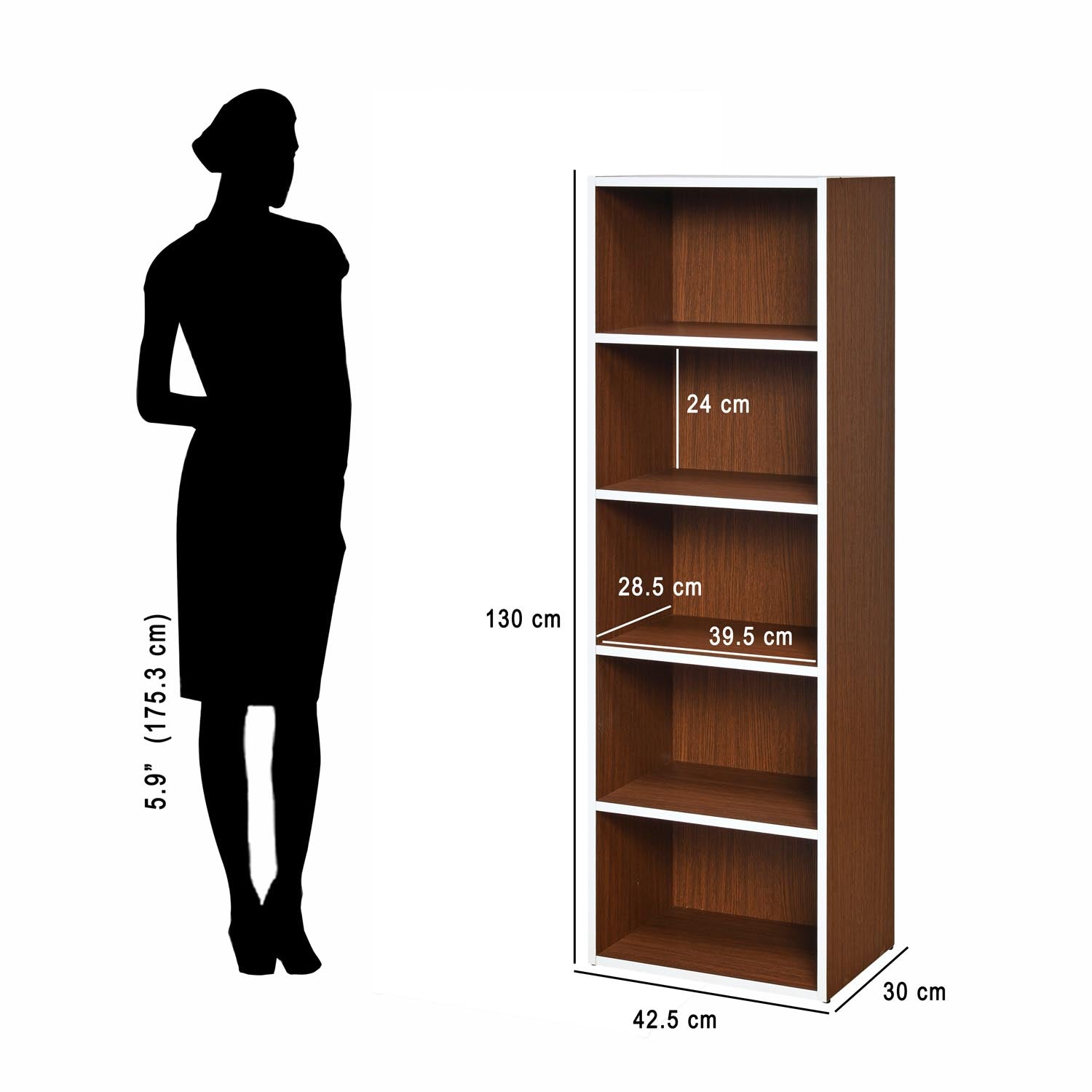 Nilkamal Halo 3+4+5 Tier Storage Cabinet (Urban Walnut)