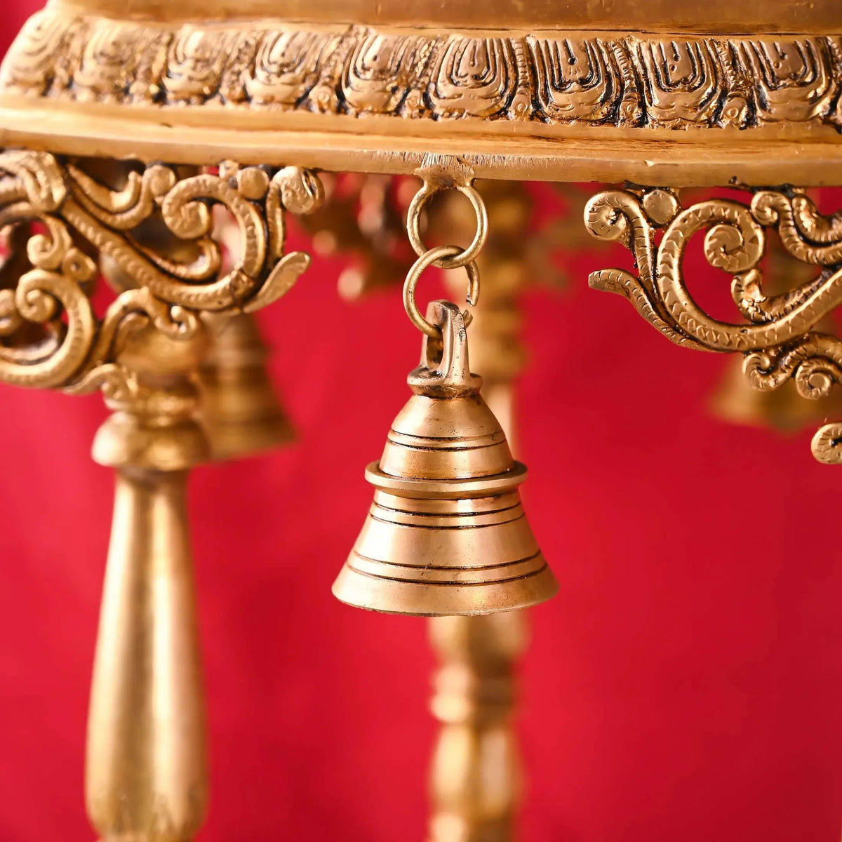 Brass Mandir / Temple With Hanging Bell (28 Inch)