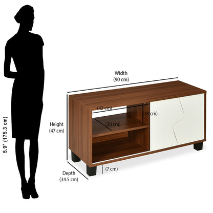 Nilkamal Clive TV Unit (Walnut and White)