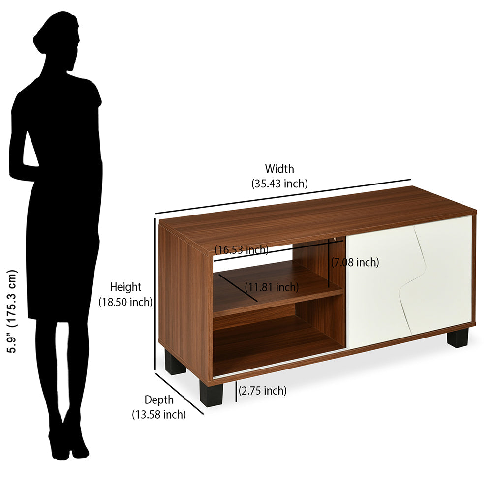 Nilkamal Clive TV Unit (Walnut and White)